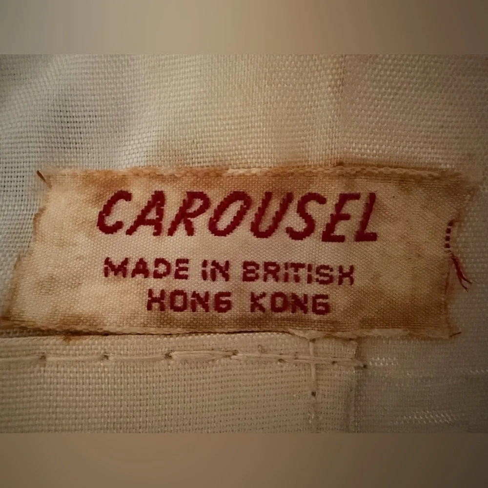 Vintage Carousel White Ivory Beaded Clutch Bridal Evening Bag British Hong Kong